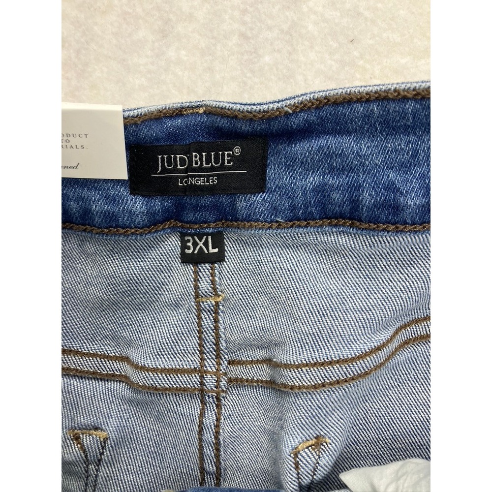 Judy Blue Light Wash High Waist Frayed Hem Denim Jean Shorts Plus Size 3XL NEW - Picture 8 of 11